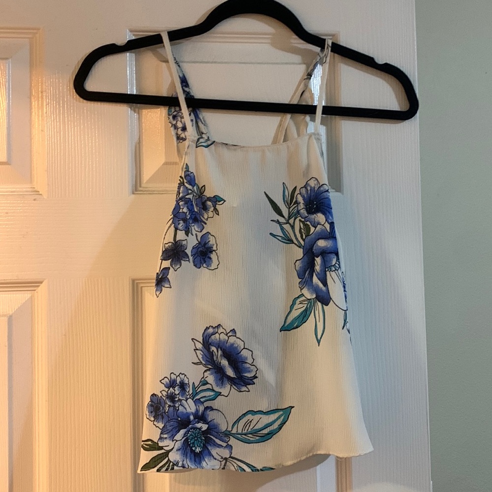 Boutique top with cross cross back